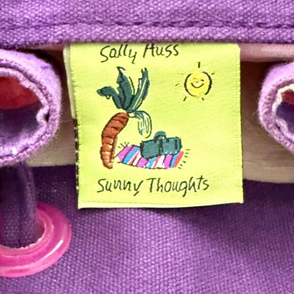 Sally Huss Sunny Thoughts Dancing Girl Canvas Purse Tote Shoulder Bag Medium - Picture 7 of 11